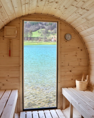mobilní sauna u vody